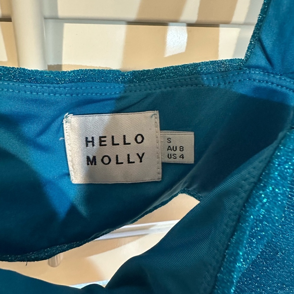 Hello Molly Teal Glitter Tank Top - Picture 2 of 3